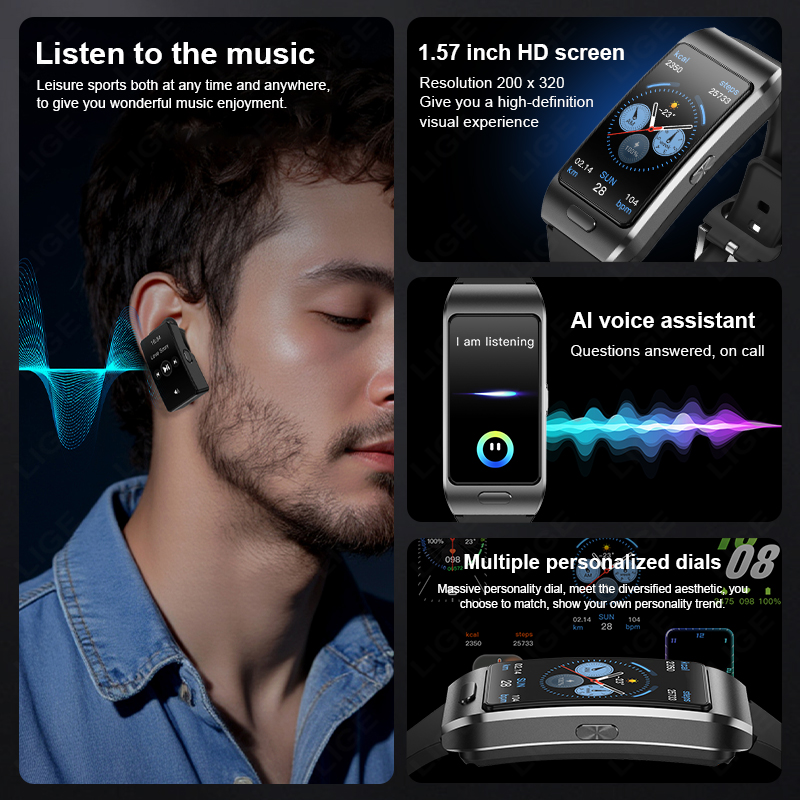 LIGE Nuovo Smartwatch con Auri - Wireless Earbuds Tws recensione e prezzo